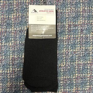 New Augusta Sportswear Youth Black Athletic Socks size 7-9